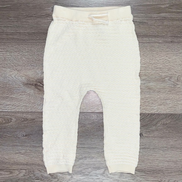 H&M Organic Cotton Honeycomb Waffle Knit Hooded Sweater Jogger Set 12-18 Months - Picture 9 of 14